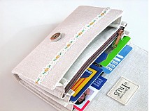 Peňaženky - Knoflíčkové květinky - zipová i na karty - 2392950