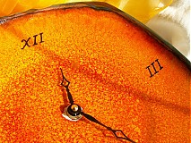 Nástenné hodiny, oranžové, keramické "slnečné II"
