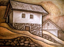 Kresby - Sklársky domček v Starej Hute - 2411461