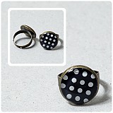 Prstene - Bielo - čierny bodkovaný prstienok - 2431070