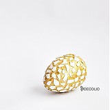 Dekorácie - AKCIA Veľkonočné dekoračné vajíčko - krémová, zlatá - 2440640