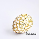 Dekorácie - AKCIA Veľkonočné dekoračné vajíčko - krémová, zlatá - 2440641