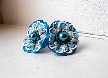 Náušnice - Pompadourky, modré - 2446865