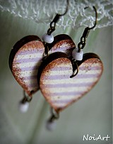 Náušnice - lavender hearts - 2462188