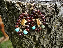Náušnice - Náušnice JASPIS A DREVO - 2485153