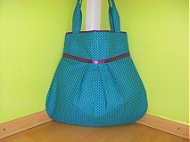 Veľké tašky - Tyrkysová s fialovou bodočkou - 2593481