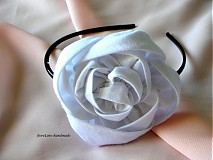 Ozdoby do vlasov - čelenka s veľkou bielou ružou - 2627912