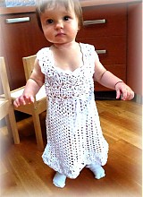 Háčkované šaty-detské "white collection"...