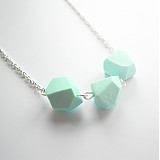 Náhrdelníky - GEOMETRICKÝ NÁHRDELNÍK V MINT BARVĚ - 2755443