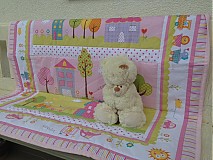 Detský textil - Ružová panelová deka pre bábätko - 2773697