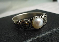 zásnubný prsteň s perlou - Ag 925