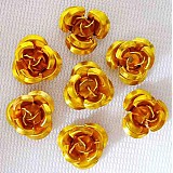 Korálky - Korálka ruža/ zlatá/ 10mm/ 100ks - 2831259