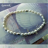 Náramky - Říční perly se stříbrnými olivkami - náramek - 2833078