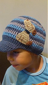 Detské čiapky - Háčkovaná čiapka - pruhovaná - 2841421