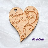 Darčeky pre svadobčanov - Drevená magnetka - Minisrdiečko - Ďakujeme 2F - Akciová cena - 2857206