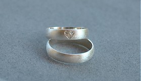 Prstene - Obrúčky "moje srdiečko"  matované - 2880533