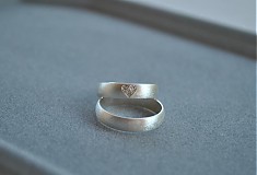 Prstene - Obrúčky "moje srdiečko"  matované - 2880539