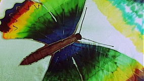 Šatky - Hodvábna šatka Pestrofarebné motýle - 2885494