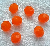 Korálky - Sklenené brúsené korálky 8mm-1ks (2-oranž) - 2890953