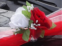 Dekorácie - Výzdoba na auto s ružami - dvojfarebná - 2951379