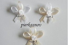 Svadobné pierka - svadobné pierko - krémové s bielou ružičkou - 3059250