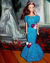 Barbie (Modrozlaté šaty)