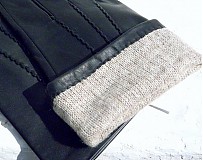 Pánske doplnky - Černé pánské kožené rukavice s vlněnou podšívkou - 3093211