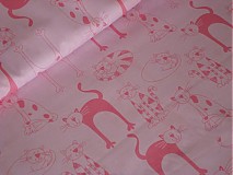 Textil - Látka ružové mačičky - 3170354