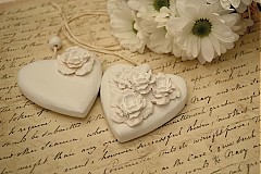 Dekorácie - Sada 2 shabby srdiečok - 3186151