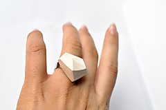 Geometrický nastaviteľný prsteň | minimal arch | white