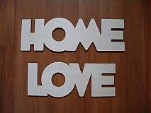 Tabuľky - Drevený nápis HOME LOVE - 3255033