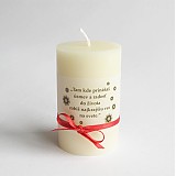 Svietidlá a sviečky - Smotanová sviečka s citátom - 3268765