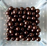 Korálky - perličky čokoláda 8mm/ 50ks - 3321942