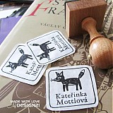 Materiál ručne robený - Líška: pečiatka 4x4 cm - 3347844