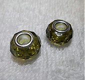 Korálky - Pandora plast 9x15mm-1ks (oliva) - 3356709