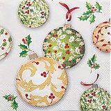 Papier - Holly Ornaments cream - Vianočné ozdoby - 3363245