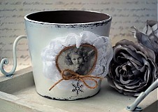  - Shabby chic črepník na vianočnú ružu - 3368866