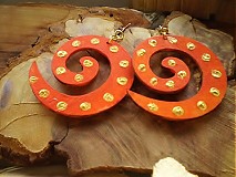 Náušnice - Obojstranné 3D náušnice - zlato orange - 3375682