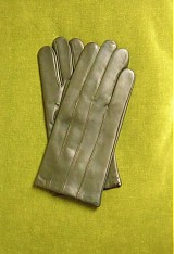 Pánske doplnky - Tmavě olivové pánské kožené rukavice s vlněnou podšívkou - 3385069