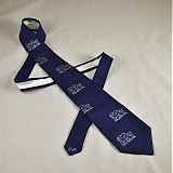 Pánske doplnky - Tmavě modrá kravata s krávami 4524393 - 3409130