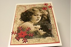Papiernictvo - Vianočná vintage pohľadnica - dievčatko - 3457709