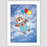 Obrazy - Medvedík s balóniky maľovaný obrázok - 3474148