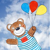 Obrazy - Medvedík s balóniky maľovaný obrázok - 3474159
