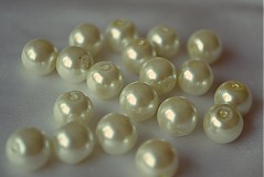 Korálky - Perly sklenené maslové, 10mm, 0.55€/10ks - 3605039