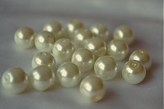 Korálky - Perly sklenené maslové, 10mm, 0.55€/10ks - 3605042