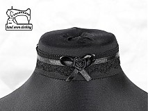 Náhrdelníky - Gothic čierny čipkový náhrdelník 0480 - 3641914