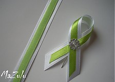 svadobné pierko biela & zelená