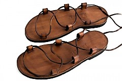 Ponožky, pančuchy, obuv - Kožené sandále Kristusky Camel - 3663266