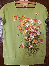  - tričko s maľbou,hráškovo-zelené  - 3683858