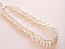 Náhrdelníky - Bielo krémový náhrdelník - 3689263